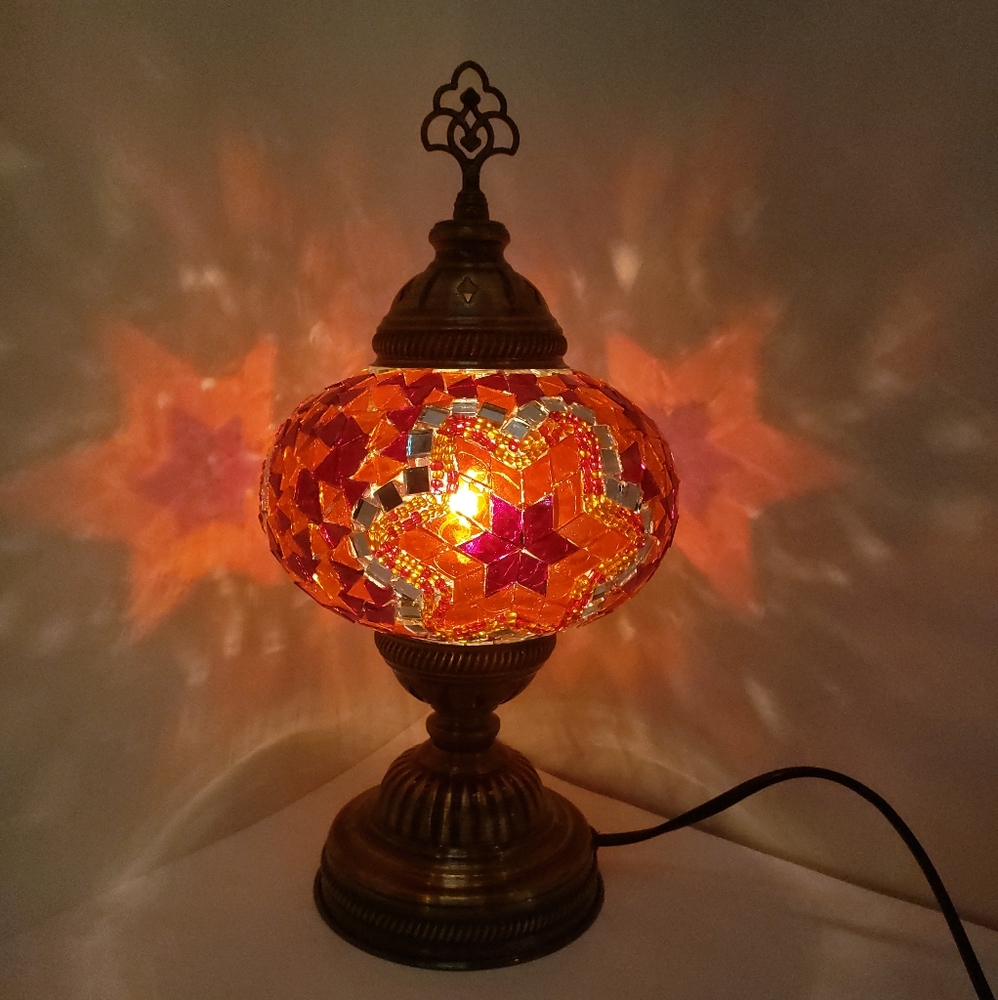 Handmade Turkish mosaic table lamp
